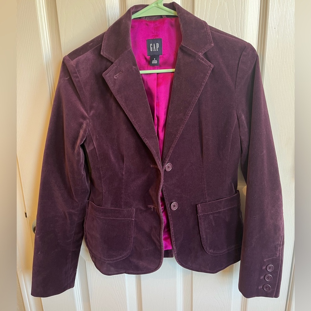 Gap | Velvet Blazer | Purple | size 2